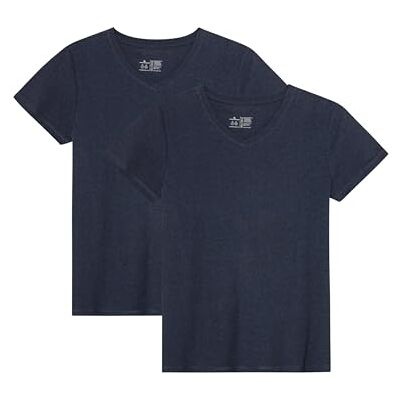 DANISH ENDURANCE T-shirt Mulher Algodão Orgânico, Decote Redondo ou Decote em V, 2 Pack T-shirts Mulher Manga Curta, T-shirts Manga Curta Mulher, T-shirts Básicas Mulher DANISH ENDURANCE T-shirt Mulher Algodão Orgânico, Decote Redondo ou Decote em V, 2 Pack T-shirts Mulher Manga Curta, T-shirts Manga Curta Mulher, T-shirts Básicas Mulher