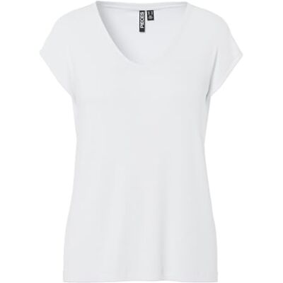 PIECES T-shirt Solid Noos camisola para mulher, Branco e ouro PIECES T-shirt Solid Noos camisola para mulher, Branco e ouro