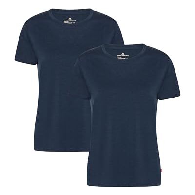 DANISH ENDURANCE T-shirt feminina 100% lã merino, macia e respirável, pack de 2 roupa feminina, t-shirts de manga curta DANISH ENDURANCE T-shirt feminina 100% lã merino, macia e respirável, pack de 2 roupa feminina, t-shirts de manga curta