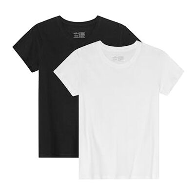 DANISH ENDURANCE T-shirt de mulher, 2 pacotes MC (1 x branco, 1 x preto) XL DANISH ENDURANCE T-shirt de mulher, 2 pacotes MC (1 x branco, 1 x preto) XL
