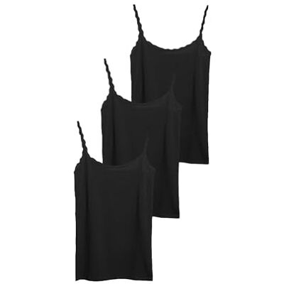 Marks & Spencer Camisolas com fiação de renda e alto conteúdo em algodão para mulher pack de 3, com elasticidade Marks & Spencer Camisolas com fiação de renda e alto conteúdo em algodão para mulher pack de 3, com elasticidade