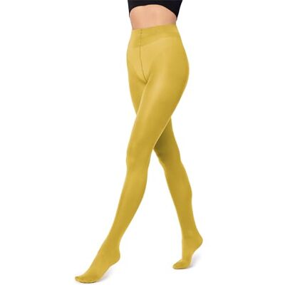 Merry Style Meias coloridas para mulher, microfibra, 40 DEN, Cor mostarda Merry Style Meias coloridas para mulher, microfibra, 40 DEN, Cor mostarda