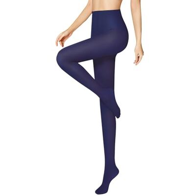 Libella 50 DEN meias de mulher semi-opacas resistentes ao rasgo e sem pressões cintura confortável meias finas material macio 27227, Azul escuro Libella 50 DEN meias de mulher semi-opacas resistentes ao rasgo e sem pressões cintura confortável meias finas material macio 27227, Azul escuro