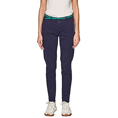 ESPRIT Stretch Chinês Calças de mulher, Azul e rosa:, 34 W/32 L ESPRIT Stretch Chinês Calças de mulher, Azul e rosa:, 34 W/32 L