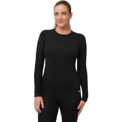 DANISH ENDURANCE T-shirt de Lã Merino Mulher, T-shirt Térmica Manga Comprida, Roupa Térmica Mulher, Preto, L DANISH ENDURANCE T-shirt de Lã Merino Mulher, T-shirt Térmica Manga Comprida, Roupa Térmica Mulher, Preto, L