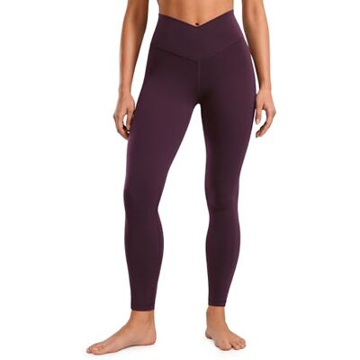 CRZ YOGA Mulheres Butterluxe Crossover ioga leggings cintura alta exercício atlético calças desportivas 64 cm/71 cm, Púrpura escuro CRZ YOGA Mulheres Butterluxe Crossover ioga leggings cintura alta exercício atlético calças desportivas 64 cm/71 cm, Púrpura escuro