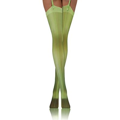 Sesto Senso Mulheres meias de liga 20 DEN costura padrão sexy, Verde claro Sesto Senso Mulheres meias de liga 20 DEN costura padrão sexy, Verde claro