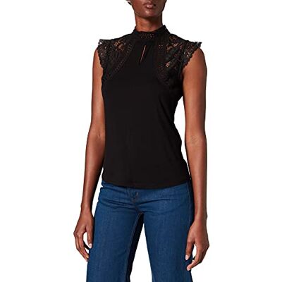 Morgan T-shirt Empiècement Dentelle Dsin T-shirt para mulher, Preto (Noir Noir), Pequeno Morgan T-shirt Empiècement Dentelle Dsin T-shirt para mulher, Preto (Noir Noir), Pequeno