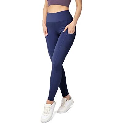 FUTURO FASHION SOFTSAIL Leggings desportivas para mulher, com bolsos, finos, elásticos, para controlo de barriga, cintura alta, ioga, ginásio, calças BFL1 FUTURO FASHION SOFTSAIL Leggings desportivas para mulher, com bolsos, finos, elásticos, para controlo de barriga, cintura alta, ioga, ginásio, calças BFL1