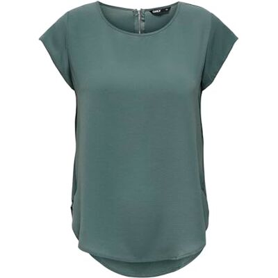 ONLY Onlvic S/S Solid Top Noos PTM T-shirt para mulher, verde ONLY Onlvic S/S Solid Top Noos PTM T-shirt para mulher, verde