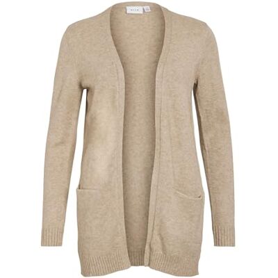 Vila Viril L/S Open Knit Cardigã Noos camisola mulher, Bege, XL Vila Viril L/S Open Knit Cardigã Noos camisola mulher, Bege, XL