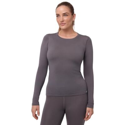 DANISH ENDURANCE Camiseta de Lã Merino para Mulher, Camiseta Térmica de Manga Longa, Roupa Térmica para Mulher, cinzento DANISH ENDURANCE Camiseta de Lã Merino para Mulher, Camiseta Térmica de Manga Longa, Roupa Térmica para Mulher, cinzento