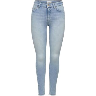 ONLY Calças de ganga Skinny fit ONLBLUSH Mid Waist Skinny Fit calças de ganga, Jeans de cor azul claro, M/32 L ONLY Calças de ganga Skinny fit ONLBLUSH Mid Waist Skinny Fit calças de ganga, Jeans de cor azul claro, M/32 L