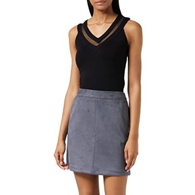 Morgan Top sem mangas com decote em V Dzana T-shirt para mulher (Pack de 1), Preto e branco, L Morgan Top sem mangas com decote em V Dzana T-shirt para mulher (Pack de 1), Preto e branco, L