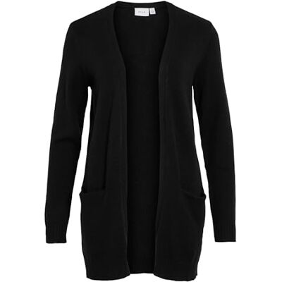 Vila Viril L/S Open Knit Cardigã Noos camisola mulher, Preto (Preto), S Vila Viril L/S Open Knit Cardigã Noos camisola mulher, Preto (Preto), S