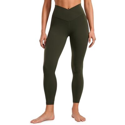 CRZ YOGA Mulheres Butterluxe Crossover ioga leggings cintura alta exercício atlético calças desportivas 64 cm verde azeitona 42 CRZ YOGA Mulheres Butterluxe Crossover ioga leggings cintura alta exercício atlético calças desportivas 64 cm verde azeitona 42