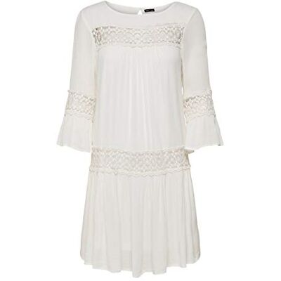 ONLY Vestido feminino ONLTYRA vestido curto, Branco ONLY Vestido feminino ONLTYRA vestido curto, Branco