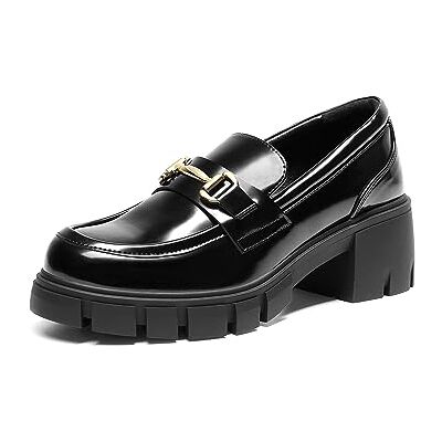 DREAM PAIRS Mocassins de plataforma para mulher, mocassins grossos sem atacadores, sapatos casuais, Preto e vinho:, 41 UE DREAM PAIRS Mocassins de plataforma para mulher, mocassins grossos sem atacadores, sapatos casuais, Preto e vinho:, 41 UE