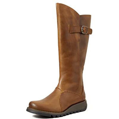 Fly London MOL Botas de cowboy de mulher, Bege Fly London MOL Botas de cowboy de mulher, Bege