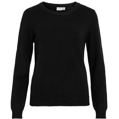 Vila Pullover Knitted Virl Round Neck, Preto, XL Vila Pullover Knitted Virl Round Neck, Preto, XL