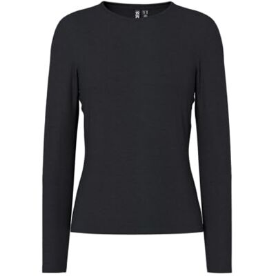 PIECES Pcsirene LS tee Noos Camisa de manga comprida para mulher, Preto (preto preto), S PIECES Pcsirene LS tee Noos Camisa de manga comprida para mulher, Preto (preto preto), S
