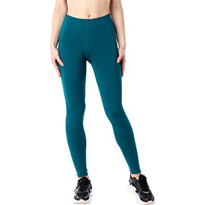 Bellivalini Leggings compridas de bio-algodão mulher BLV50-183, Verde esmeralda Bellivalini Leggings compridas de bio-algodão mulher BLV50-183, Verde esmeralda