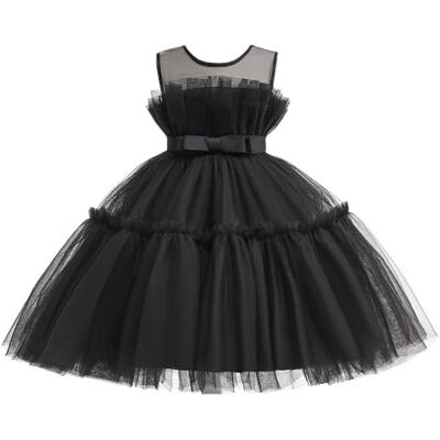 Lito Angels Vestido de dama de honra de casamento vestido de festa elegante para meninas pequenas, preto/verde claro/branco/amarelo/rosa, Preto Lito Angels Vestido de dama de honra de casamento vestido de festa elegante para meninas pequenas, preto/verde claro/branco/amarelo/rosa, Preto