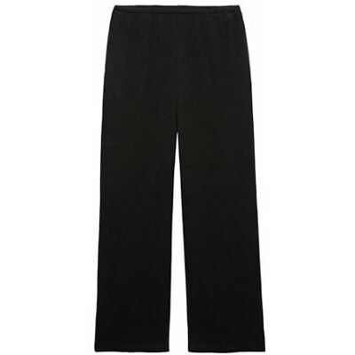 Marks & Spencer Calças de perna larga de veludo felpado para mulher, cintura elástica, com bolsos Marks & Spencer Calças de perna larga de veludo felpado para mulher, cintura elástica, com bolsos