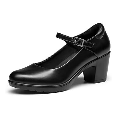 DREAM PAIRS Sapatos de salto alto clássicos para mulher, sapatos com salto largo, sapatos de salão PU, Preto, 41 UE DREAM PAIRS Sapatos de salto alto clássicos para mulher, sapatos com salto largo, sapatos de salão PU, Preto, 41 UE