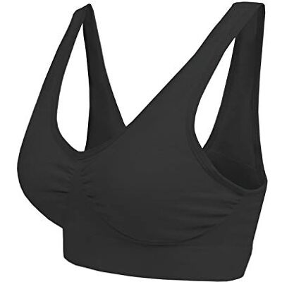Boolavard Sutiã confortável para mulher, clássico bustier, push up e sem aros (FR/ES, Letras, XL, regular, preto) Boolavard Sutiã confortável para mulher, clássico bustier, push up e sem aros (FR/ES, Letras, XL, regular, preto)