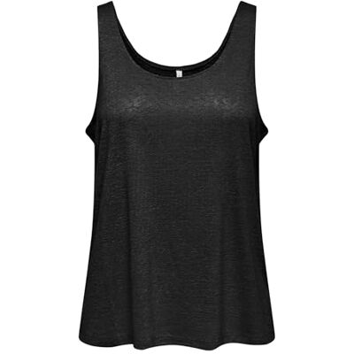 ONLY Onllive Love Long Tank Top Noos. T-shirt de alças para mulher, Preto, XL ONLY Onllive Love Long Tank Top Noos. T-shirt de alças para mulher, Preto, XL