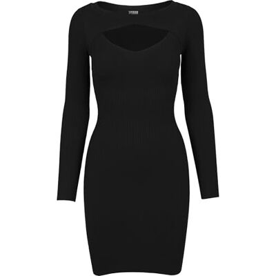 Urban Classics Vestido de recorte para mulher, Preto, M Urban Classics Vestido de recorte para mulher, Preto, M