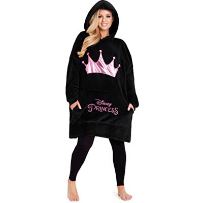 Disney Camisola Oversize de Forro Polar Mickey Minnie para Mulher, Preto rosa Disney Camisola Oversize de Forro Polar Mickey Minnie para Mulher, Preto rosa