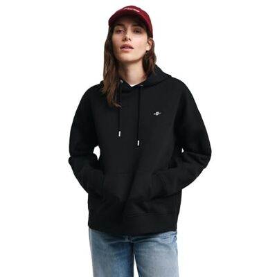 GANT Camisola com capuz para mulher Shield, preto, M GANT Camisola com capuz para mulher Shield, preto, M