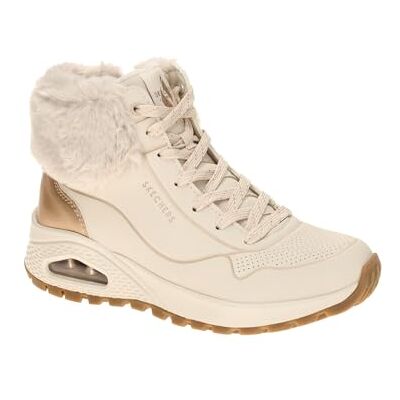 Skechers Uno Rugged Fall Shimmer Botas para mulher, couro sintético Durabuck dourado metalizada natural, UE 37 Skechers Uno Rugged Fall Shimmer Botas para mulher, couro sintético Durabuck dourado metalizada natural, UE 37