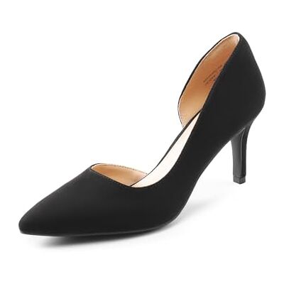 DREAM PAIRS Sapatos de Salto Fino Clássicos para Mulher de Sapatos de Salão PU com Enfeite de Flores para Casamento Festa, Camurça preta, 39 UE DREAM PAIRS Sapatos de Salto Fino Clássicos para Mulher de Sapatos de Salão PU com Enfeite de Flores para Casamento Festa, Camurça preta, 39 UE