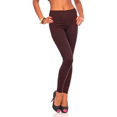 FUTURO FASHION Leggings de algodão de comprimento total para mulher, calças lisas, macias, tamanhos grandes FUTURO FASHION Leggings de algodão de comprimento total para mulher, calças lisas, macias, tamanhos grandes