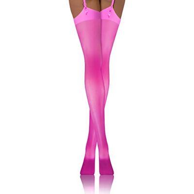 Sesto Senso Mulher meias de liga 20 DEN padrão sexy, Rosa neon Sesto Senso Mulher meias de liga 20 DEN padrão sexy, Rosa neon