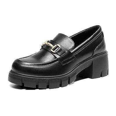 DREAM PAIRS Mocassins de plataforma para mulher, mocassins grossos sem atacadores, sapatos casuais, Preto, 43 UE DREAM PAIRS Mocassins de plataforma para mulher, mocassins grossos sem atacadores, sapatos casuais, Preto, 43 UE