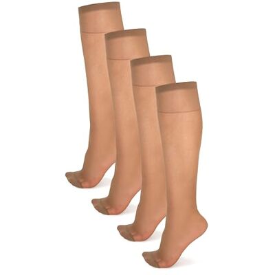 NOQ Meias finas transparentes mate para mulheres e meninas meias até ao joelho estilo elegante meias de mulher confortáveis 15 DEN de espessura ideal para saltos altos , safari, altura única NOQ Meias finas transparentes mate para mulheres e meninas meias até ao joelho estilo elegante meias de mulher confortáveis 15 DEN de espessura ideal para saltos altos , safari, altura única