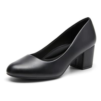 DREAM PAIRS Sapatos de salto baixo para mulher, preto-PU, 38 DREAM PAIRS Sapatos de salto baixo para mulher, preto-PU, 38