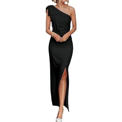 AOWVUTS Vestido de noite comprido para mulher maxi vestido ajustado sem mangas elegante vestidos de festa um ombro vestidos formal Bodycon abertura de cocktail para festa casamento convidado clube AOWVUTS Vestido de noite comprido para mulher maxi vestido ajustado sem mangas elegante vestidos de festa um ombro vestidos formal Bodycon abertura de cocktail para festa casamento convidado clube
