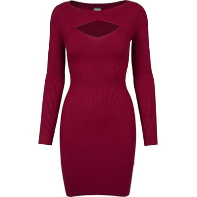 Urban Classics Vestido Cut out mulher vestido curto bordôs Cut-Outs, Borgonha, L Urban Classics Vestido Cut out mulher vestido curto bordôs Cut-Outs, Borgonha, L