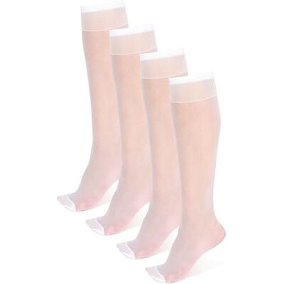 NOQ Meias finas transparentes mate para mulheres e meninas, meias até ao joelho, estilo elegante, confortáveis 15 DEN, espessura ideal para saltos altos, , Branco, Tamanho único NOQ Meias finas transparentes mate para mulheres e meninas, meias até ao joelho, estilo elegante, confortáveis 15 DEN, espessura ideal para saltos altos, , Branco, Tamanho único