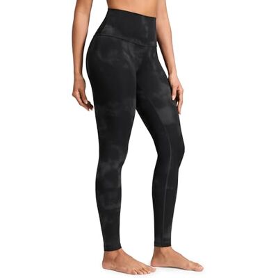 CRZ YOGA Butterluxe cintura alta exercício suave ioga leggings extra-longas para mulheres altas 76 cm, Flores de tinta preta, 40 CRZ YOGA Butterluxe cintura alta exercício suave ioga leggings extra-longas para mulheres altas 76 cm, Flores de tinta preta, 40