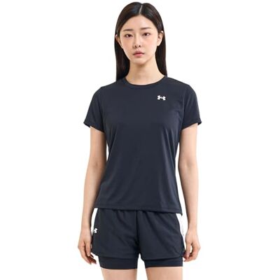 Under Armour T-shirt Tech de manga curta camisola mulher, Preto e branco Under Armour T-shirt Tech de manga curta camisola mulher, Preto e branco