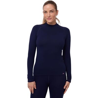 DANISH ENDURANCE T-shirt térmica de lã merino para mulher, camada base para o frio extremo, alta espessura e gramagem, Azul-marinho:, XXL DANISH ENDURANCE T-shirt térmica de lã merino para mulher, camada base para o frio extremo, alta espessura e gramagem, Azul-marinho:, XXL