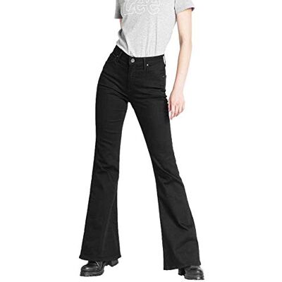 Lee Legendary Mid Rise Flare Jean Calças de ganga para mulher, preto e azul marinho:, 30 W/31 L Lee Legendary Mid Rise Flare Jean Calças de ganga para mulher, preto e azul marinho:, 30 W/31 L