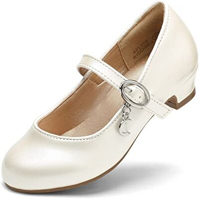 DREAM PAIRS Kids bailarinas menina sapatos de vestir de salto confortáveis para festa Ballet Flats meninas princesa brilhante KFL219, tamanho 36, marfim/PU, KFL219 DREAM PAIRS Kids bailarinas menina sapatos de vestir de salto confortáveis para festa Ballet Flats meninas princesa brilhante KFL219, tamanho 36, marfim/PU, KFL219