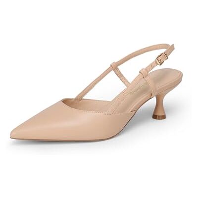DREAM PAIRS Sapatos de salto agulha baixos para mulher, com biqueira fechada, pontiagudos, para vestido de noiva, festa, casamento, Nu, 38,5 UE DREAM PAIRS Sapatos de salto agulha baixos para mulher, com biqueira fechada, pontiagudos, para vestido de noiva, festa, casamento, Nu, 38,5 UE